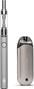 Halo Hardware Siver Halo Triton II Vape Pen and Silver Halo Zero Pod Device side by side